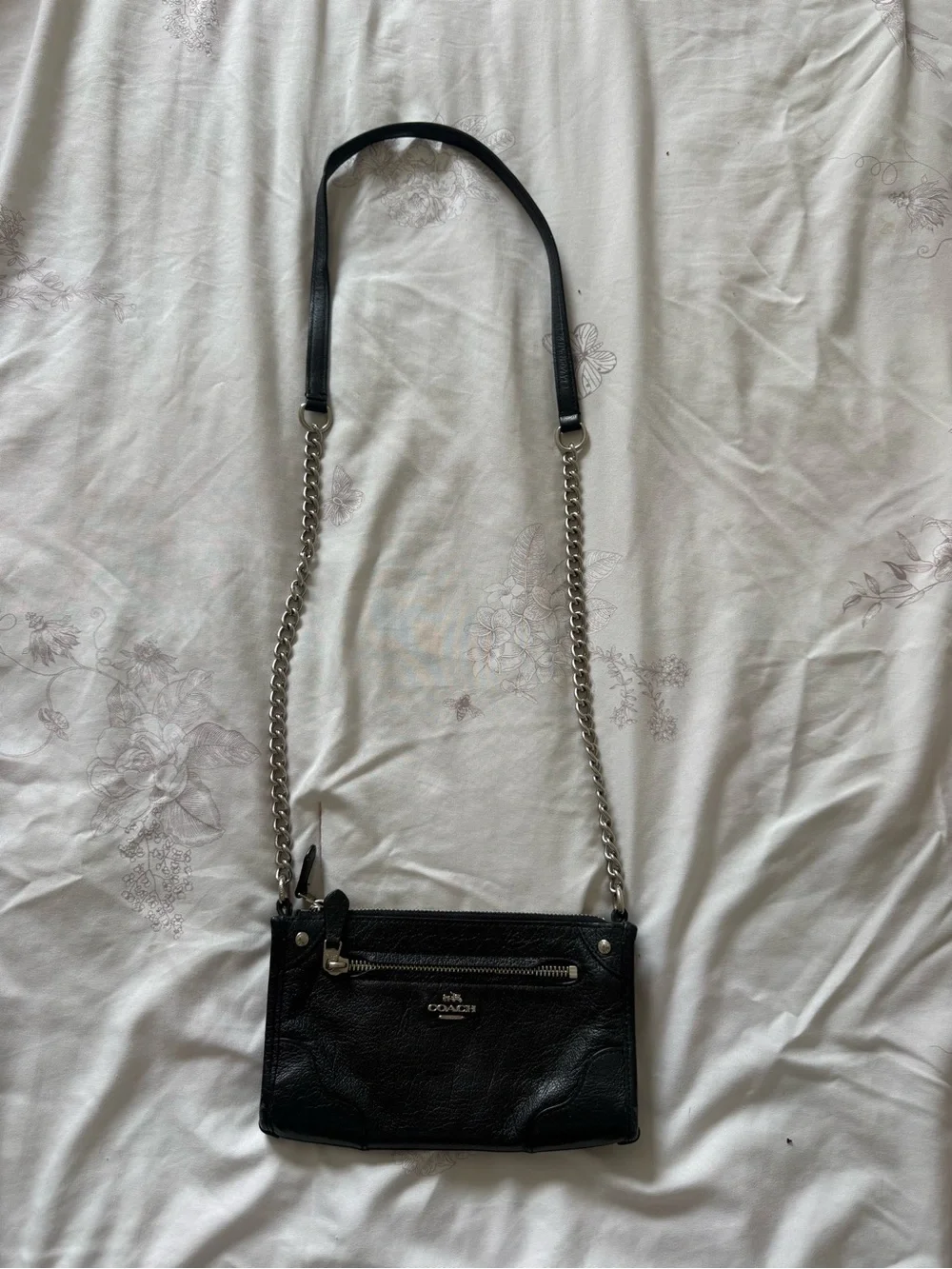 Coach | black pebbled leather Mickie crossbody bag